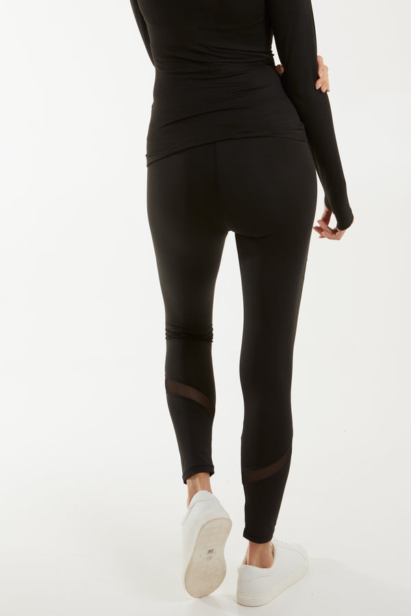 Qed London Mesh Cut Out Detail Leggings
