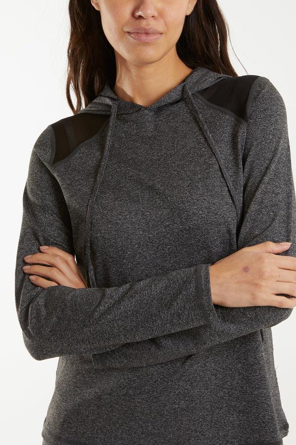 Qed London Mesh Shoulder Activewear Hoodie