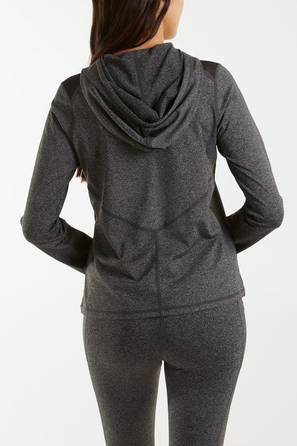 Qed London Mesh Shoulder Activewear Hoodie