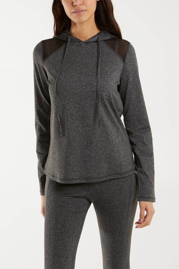 qed london Mesh Shoulder Activewear Hoodie