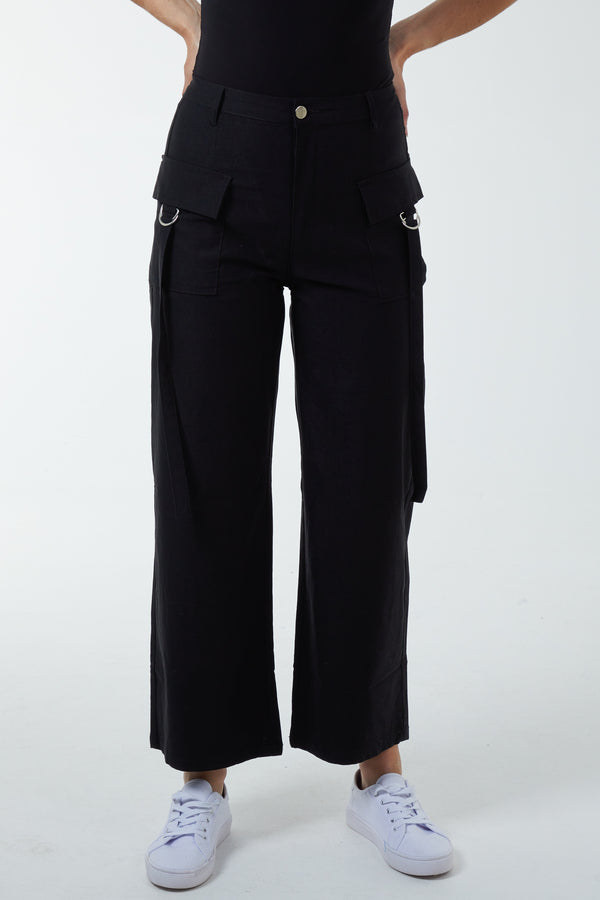 qed london Metal Pocket Detail Utility Cargos