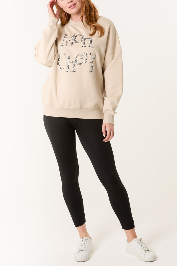 Qed London 'Mon Cheri' Snake Print Sweatshirt