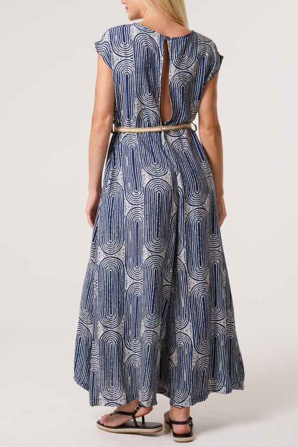 Qed London Monochrome Belted Wide Leg Jumpsuit