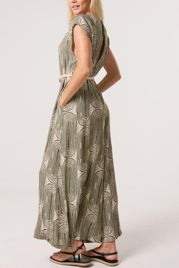 Qed London Monochrome Belted Wide Leg Jumpsuit