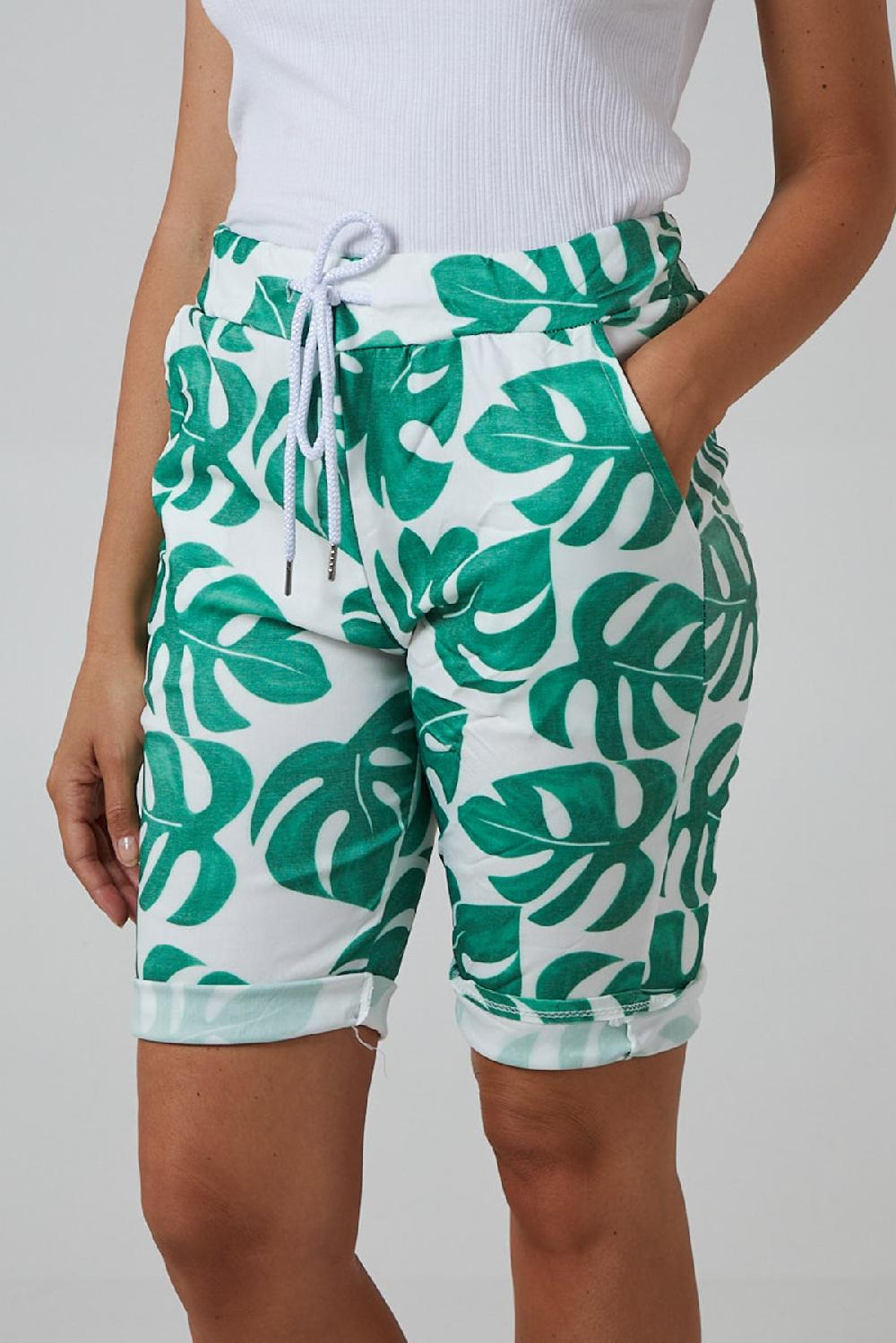 Qed London Monstera Leaf Super Stretch Shorts