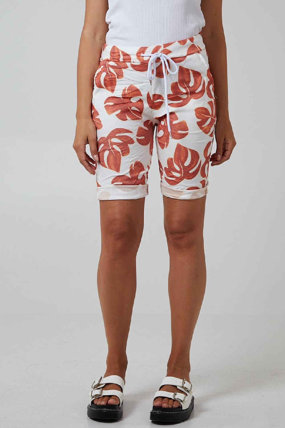 Qed London Monstera Leaf Super Stretch Shorts