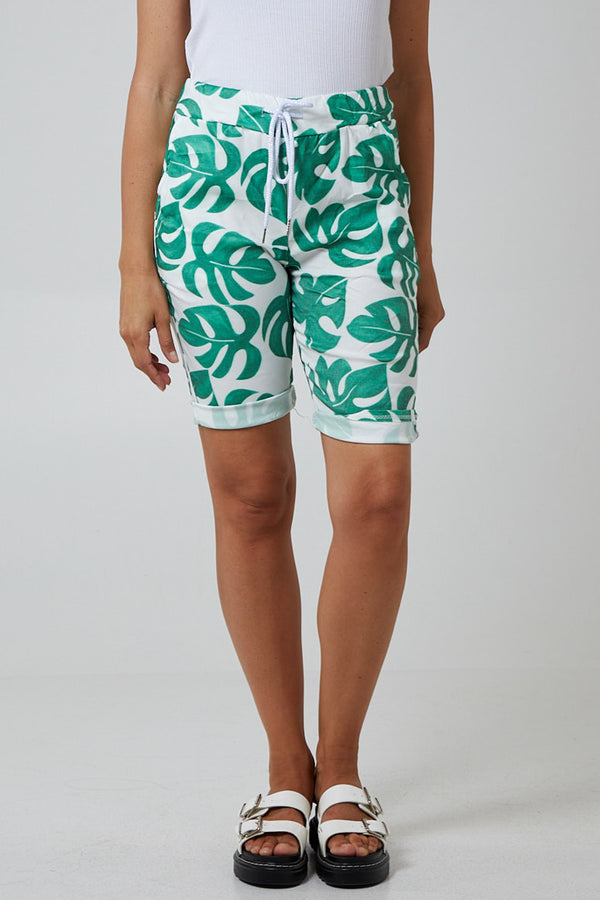 qed london Monstera Leaf Super Stretch Shorts