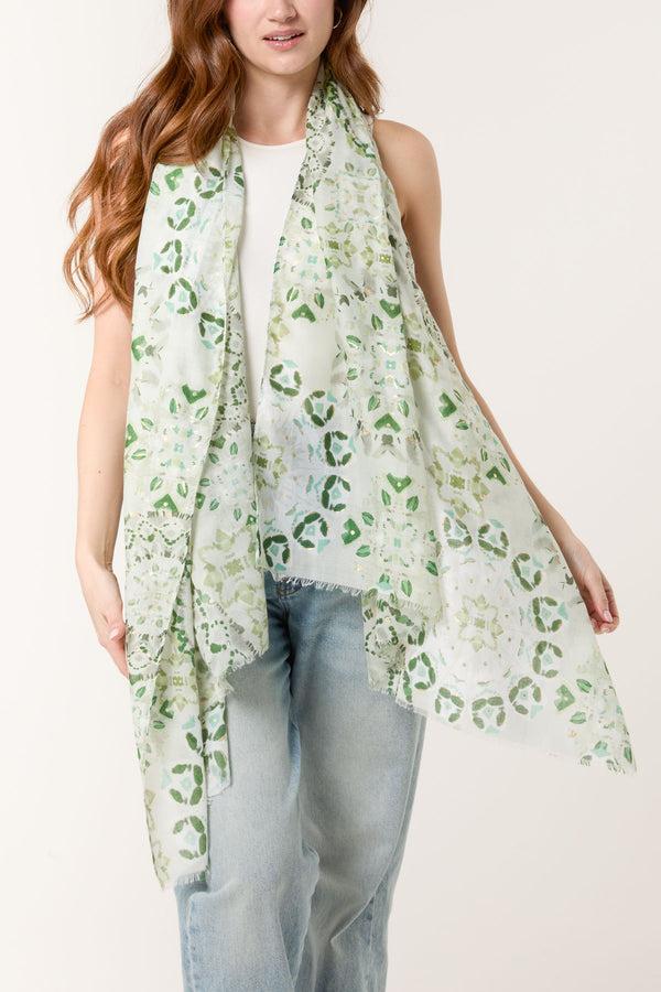 Qed London Mosaic Printed Scarf