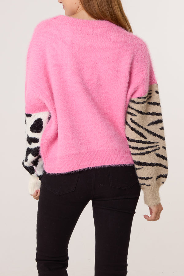 Qed London Multi Animal Design Knit Jumper