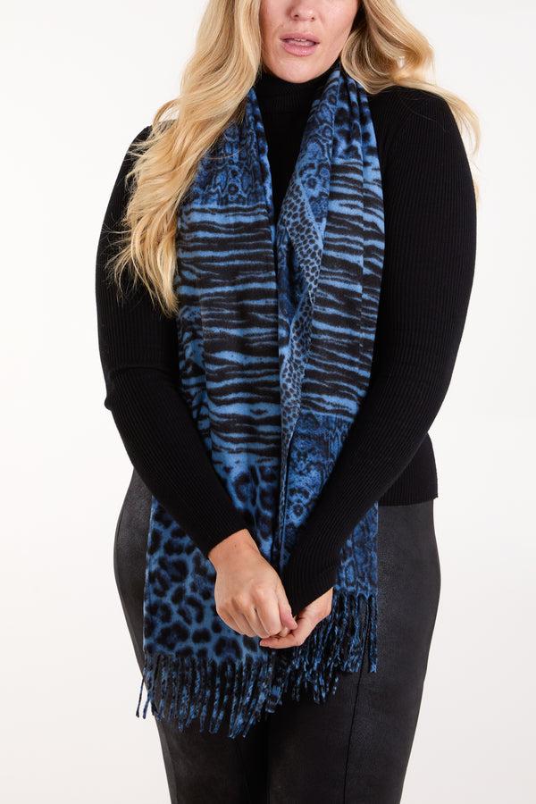 Qed London Multi Animal Print Scarf