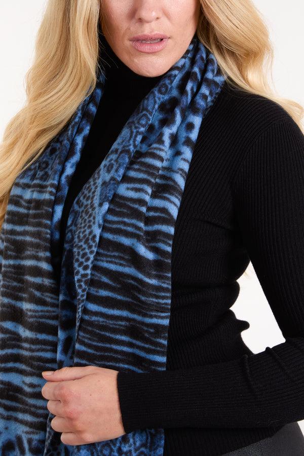 Qed London Multi Animal Print Scarf