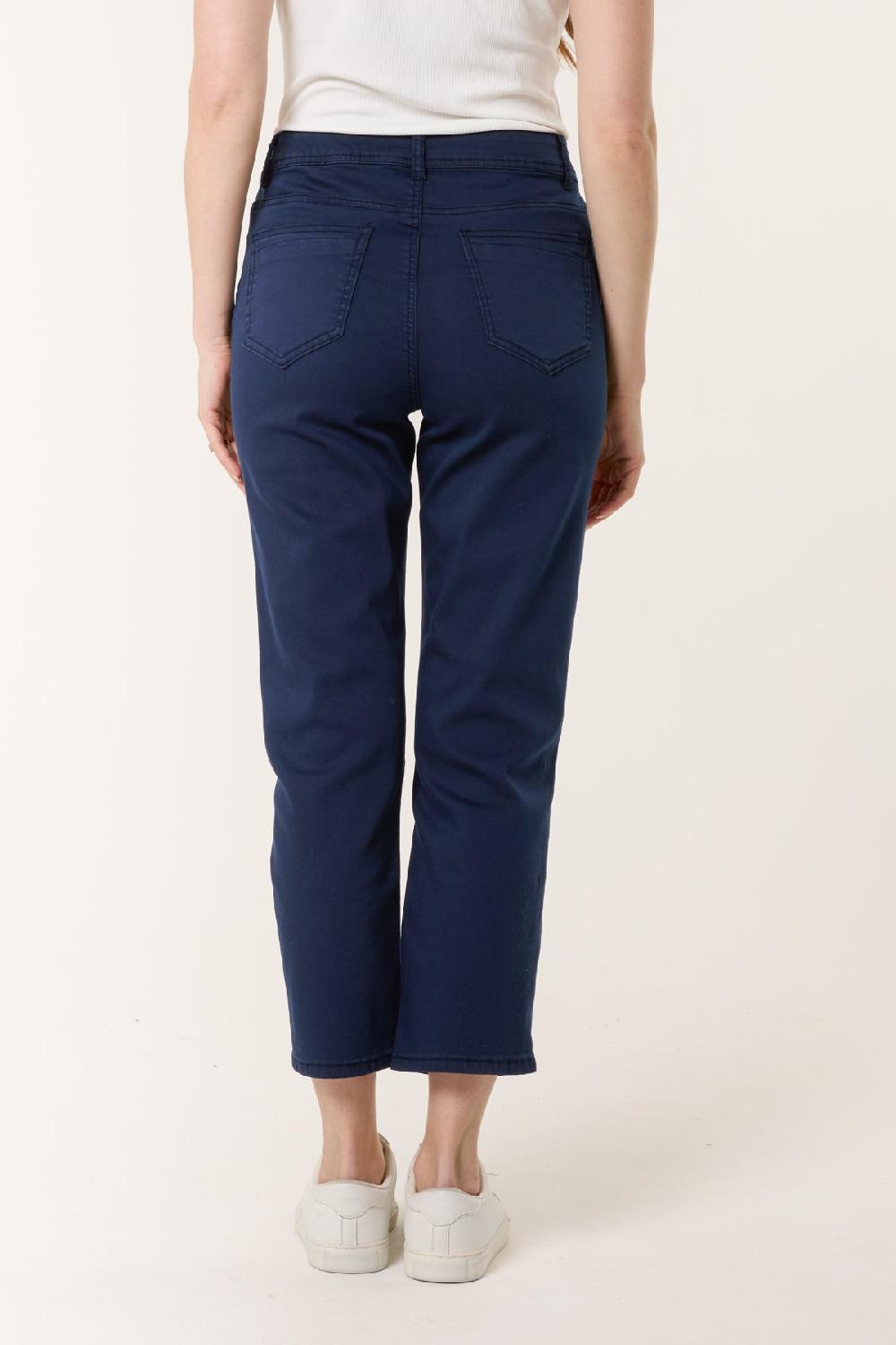 Qed London Multi Button-Front Capri Trouser Jeans