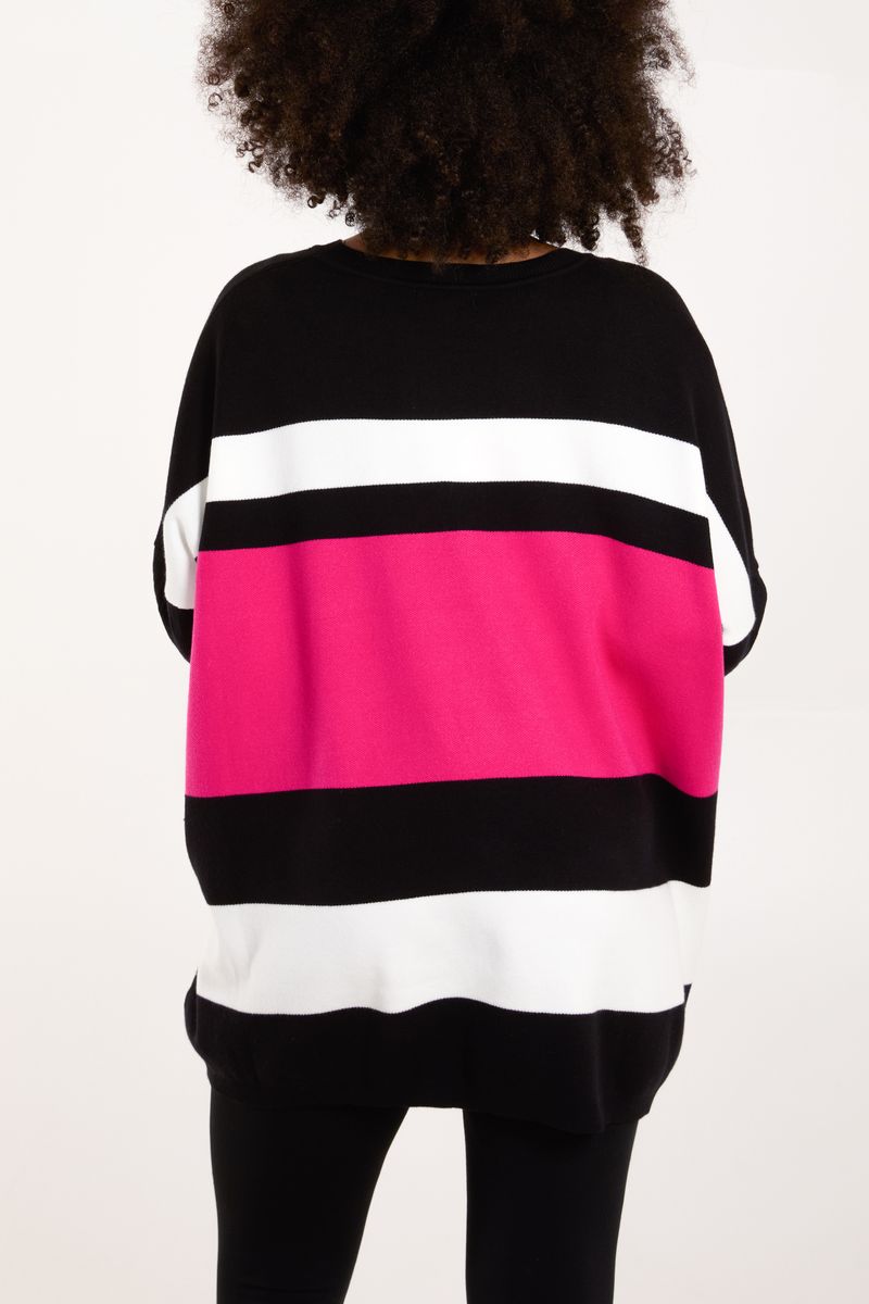 Qed London Multi Stripe Colour Block Jumper