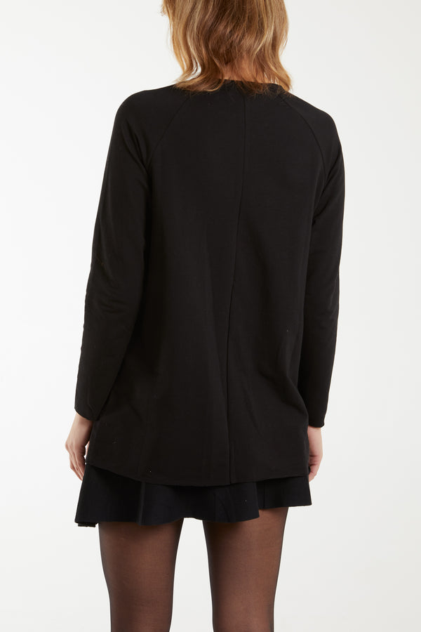 Qed London 'Must Have' Sparkly Long Sleeve Top