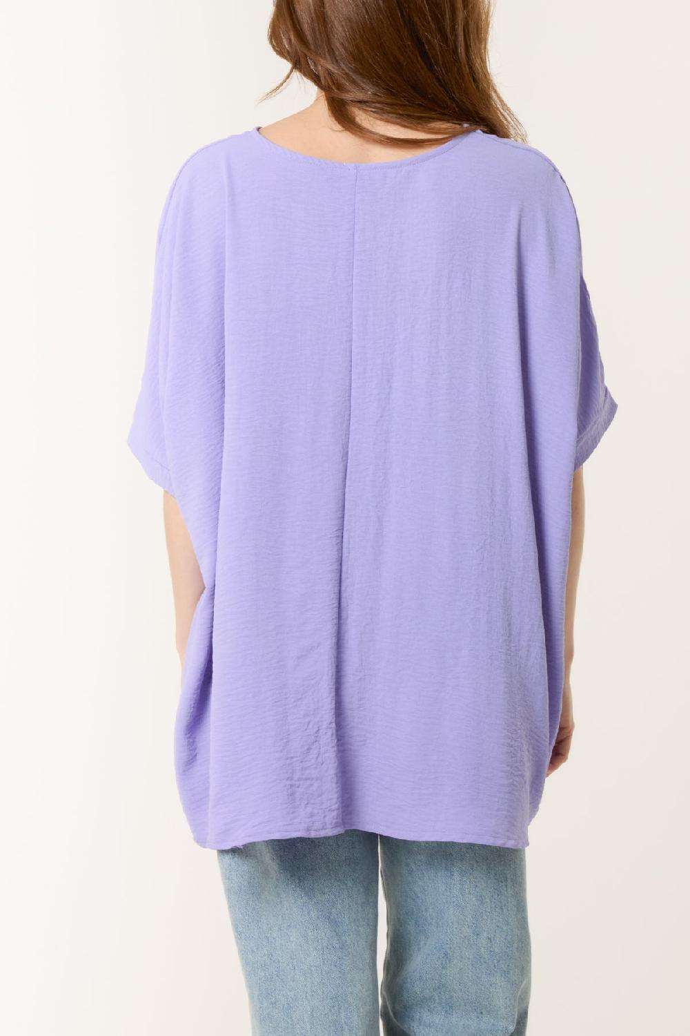 Qed London Necklace Batwing Short Sleeve Top