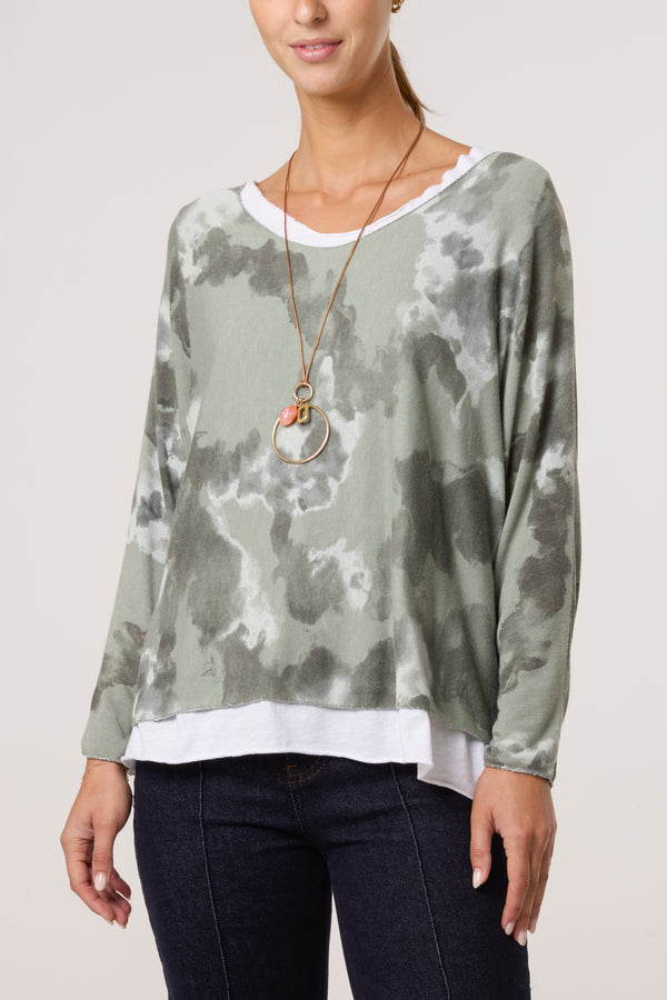Qed London Necklace Blurred Double Layer Top