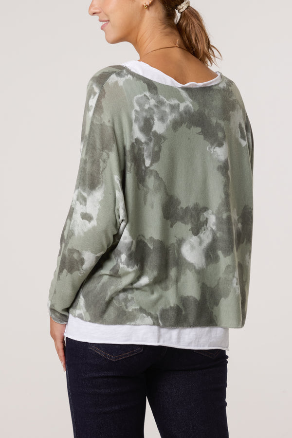 Qed London Necklace Blurred Double Layer Top