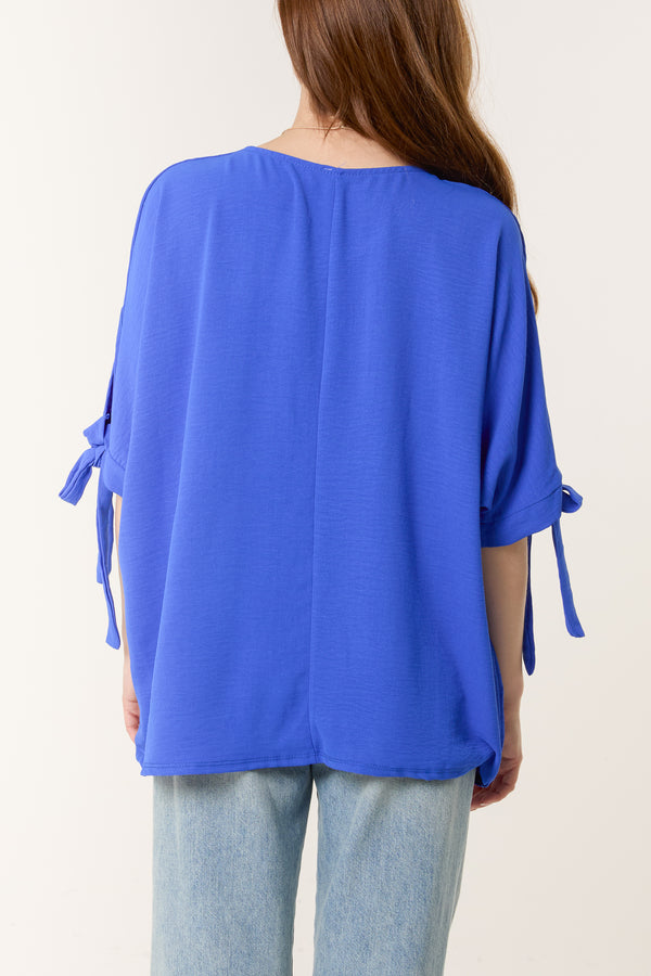 Qed London Necklace Bow Sleeve Blouse