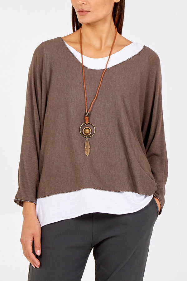 qed london Necklace Double Layer Top