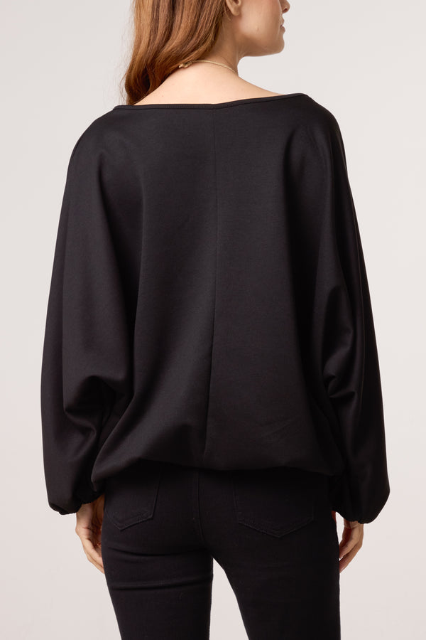 Qed London Necklace Soft Touch Batwing Sweat Top