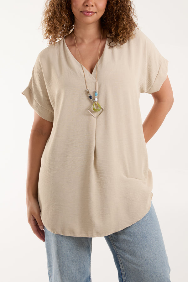 Qed London Necklace V-Neck Crossover Top