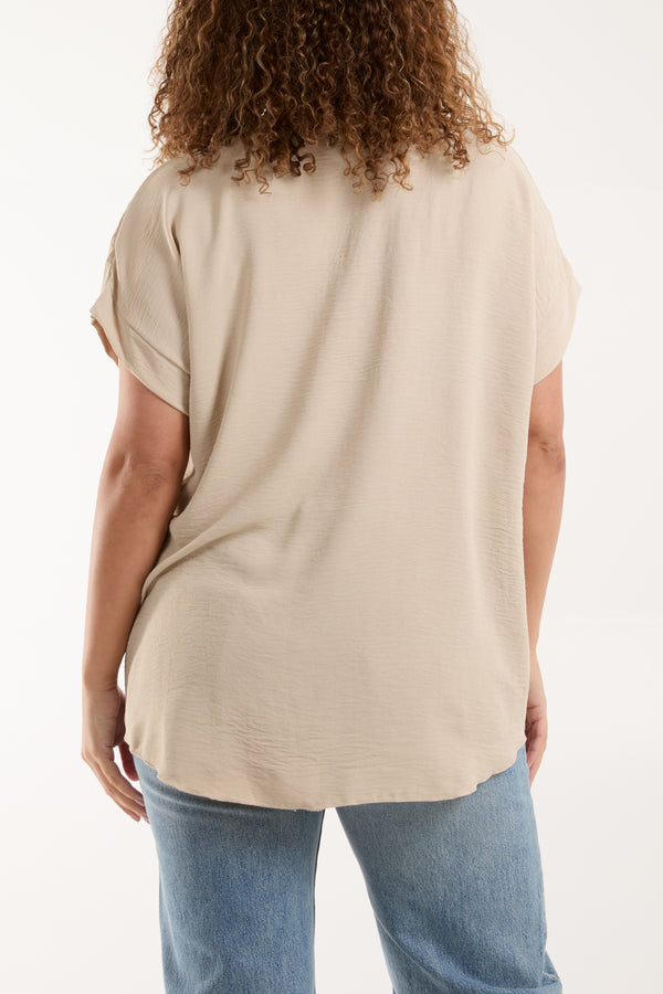 Qed London Necklace V-Neck Crossover Top