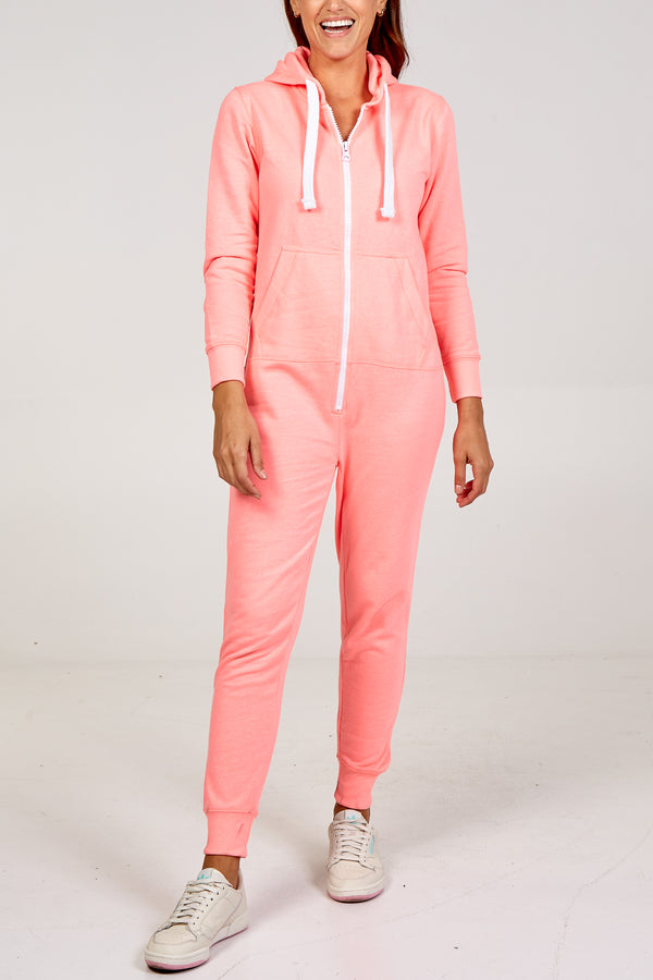 qed london Neon Zip Front Onesie Jumpsuit