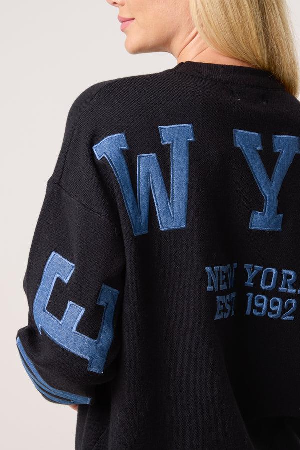 Qed London New York Crew Neck Fine Knit Jumper