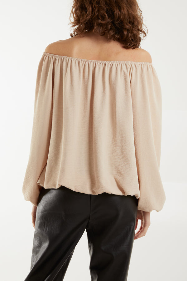 Qed London Off The Shoulder Necklace Top