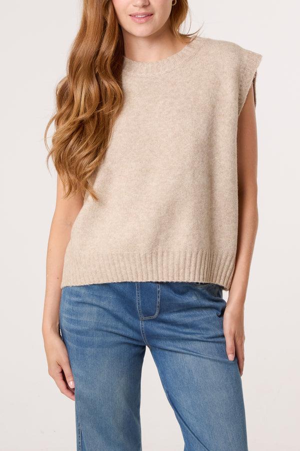 Qed London Open Back Knot Knitted Vest