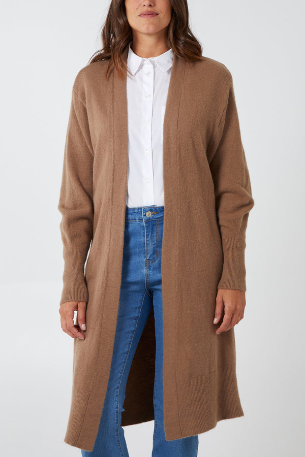 qed london Open Front Longline Cardigan