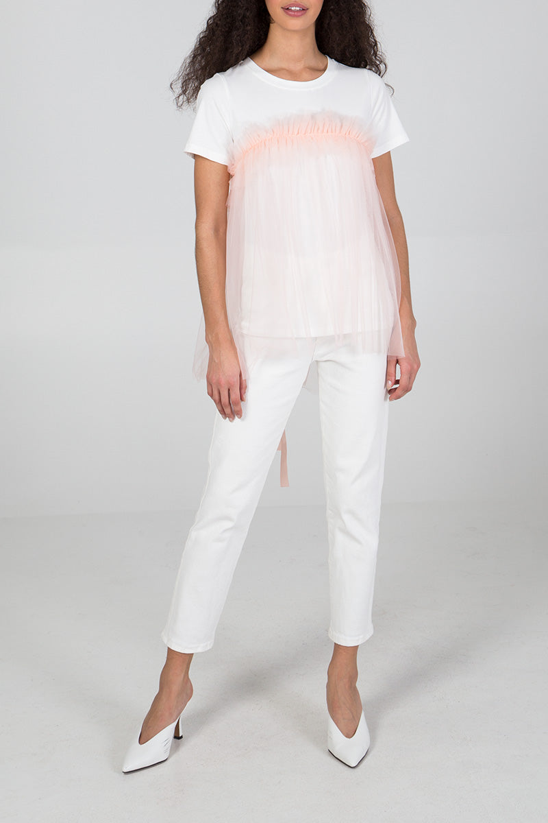 Qed London Organza Detail T-Shirt