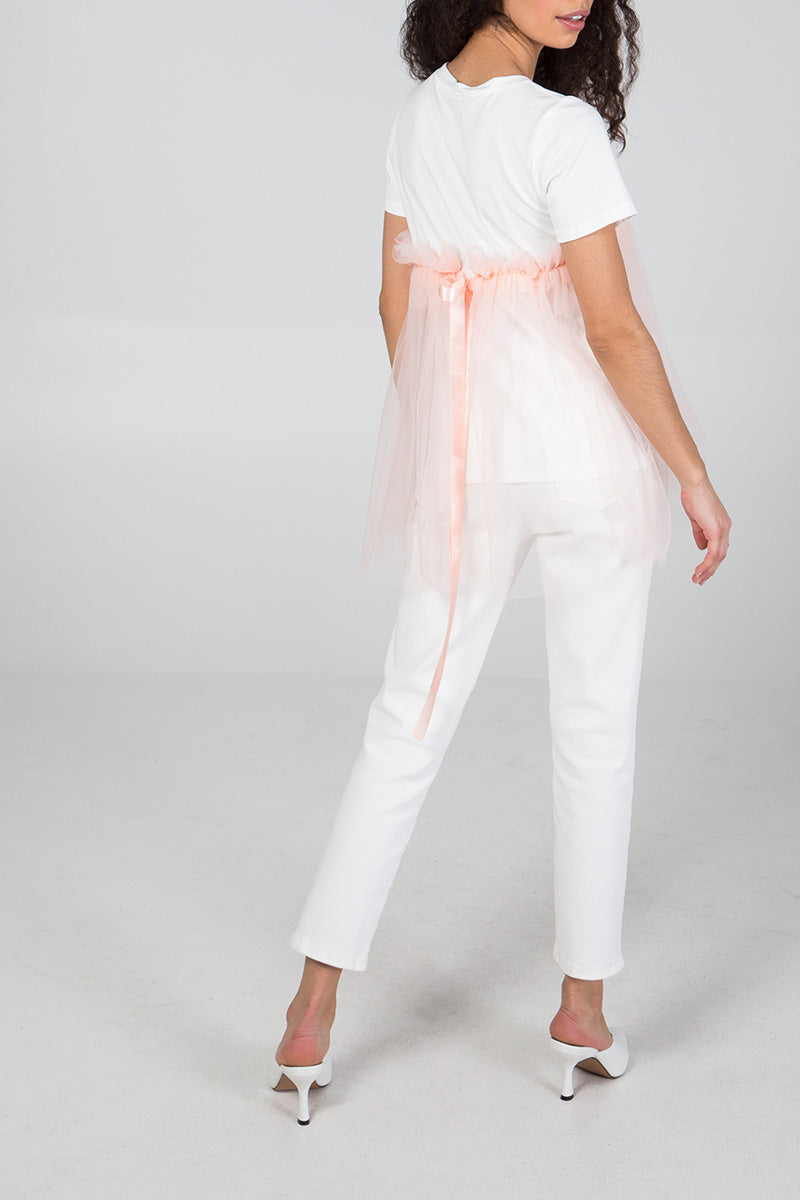 Qed London Organza Detail T-Shirt