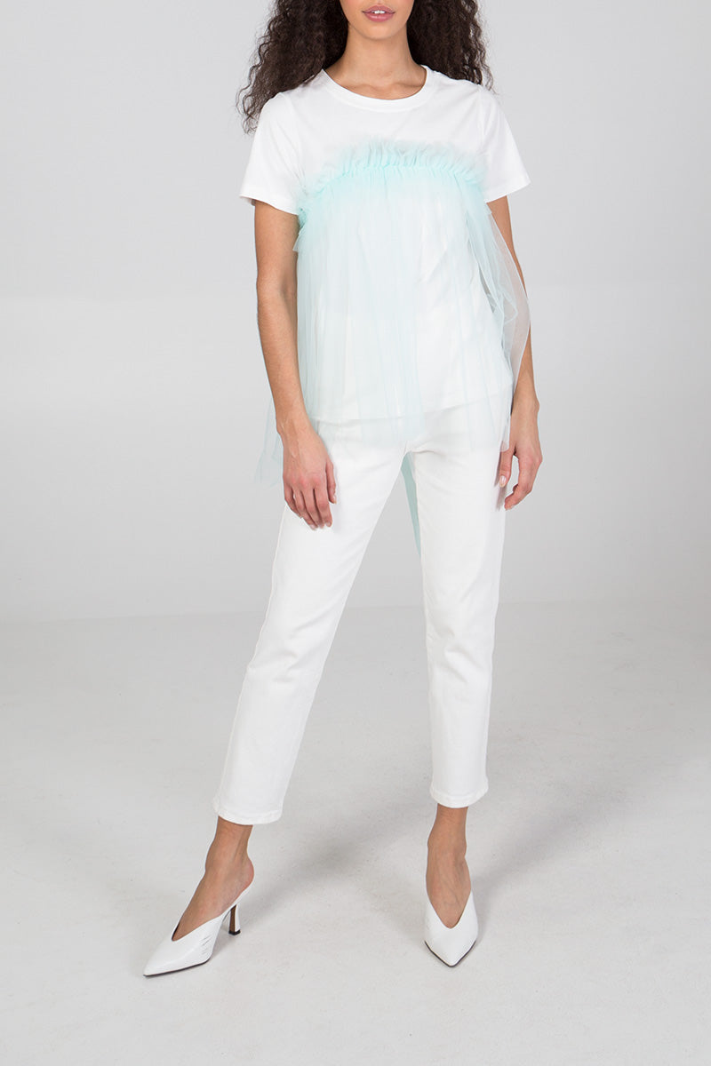 Qed London Organza Detail T-Shirt