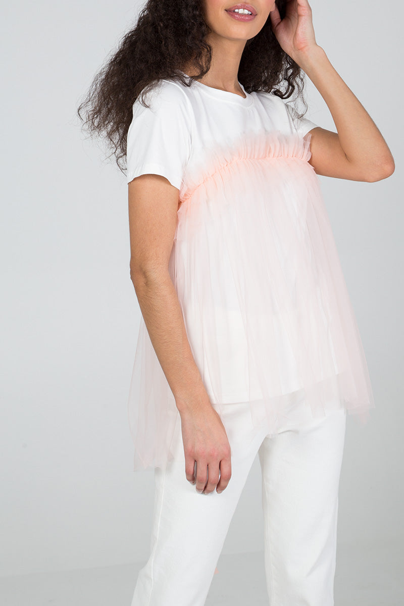 qed london Organza Detail T-Shirt