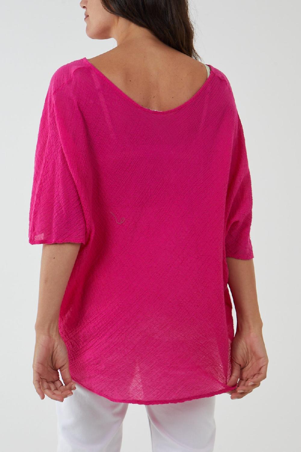 Qed London Oversized Cotton Batwing Blouse
