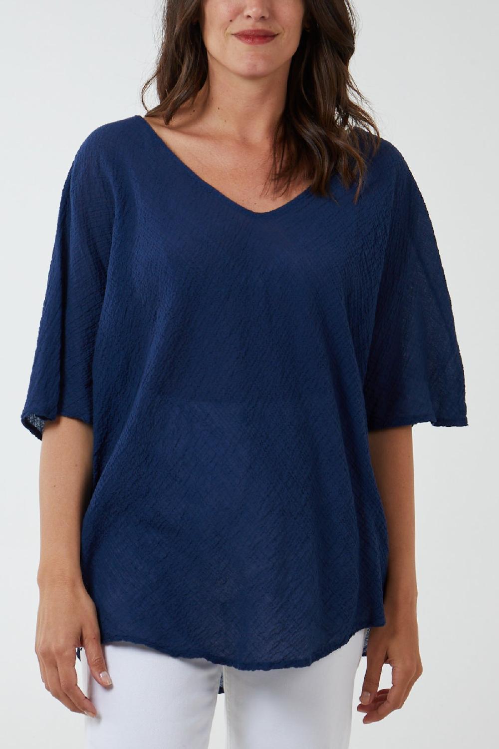 Qed London Oversized Cotton Batwing Blouse