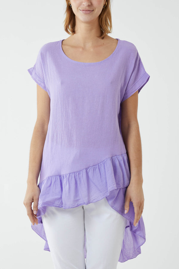 qed london Oversized Dip Hem Cotton Blouse