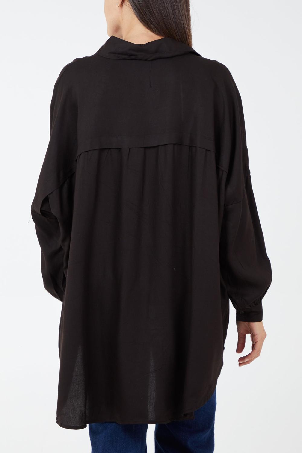 Qed London Oversized High Low Shirt