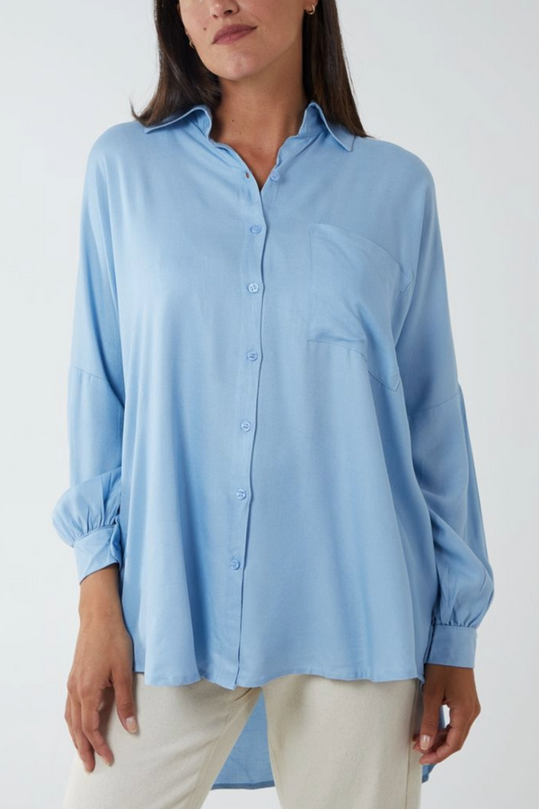 qed london Oversized High Low Shirt
