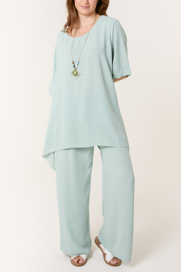 Qed London Oversized Necklace Top & Trouser Set