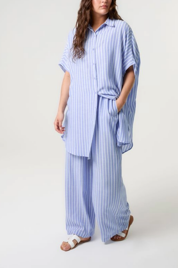 Qed London Oversized Pinstriped Shirt