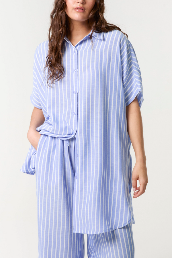 qed london Oversized Pinstriped Shirt