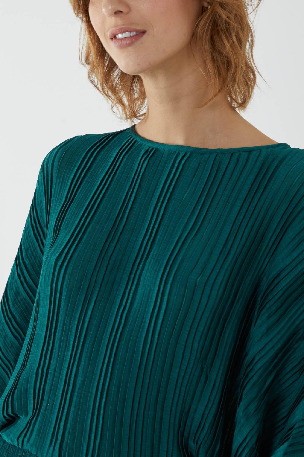 Qed London Oversized Pleated Batwing Top