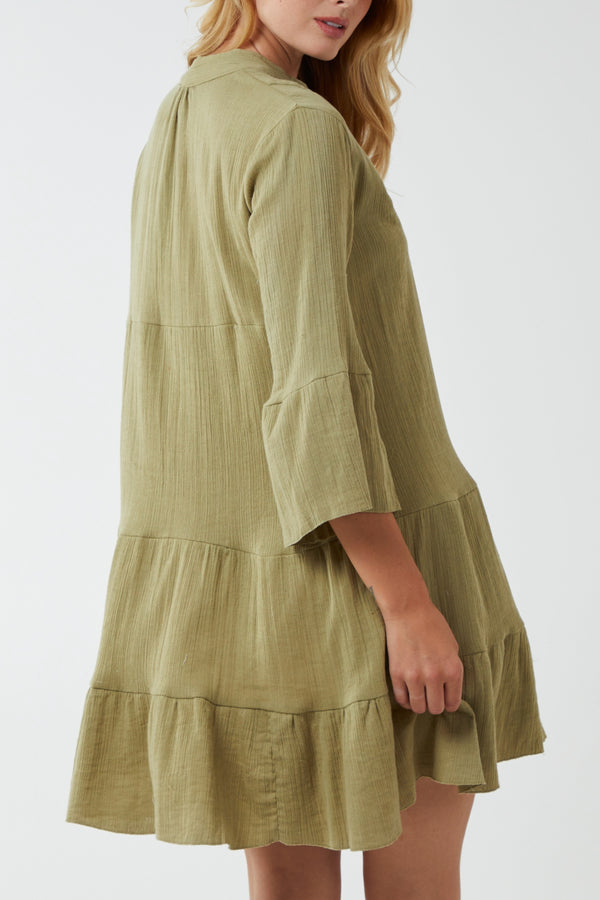 Qed London Oversized Smock Shirt Dress