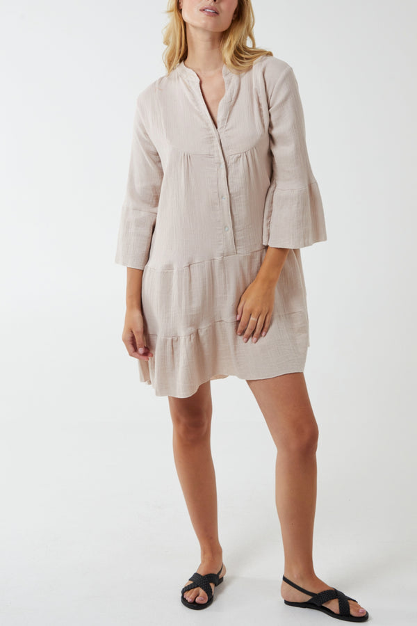 Qed London Oversized Smock Shirt Dress