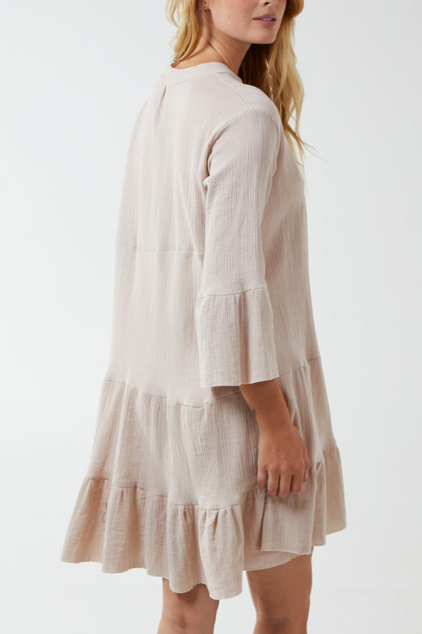 Qed London Oversized Smock Shirt Dress