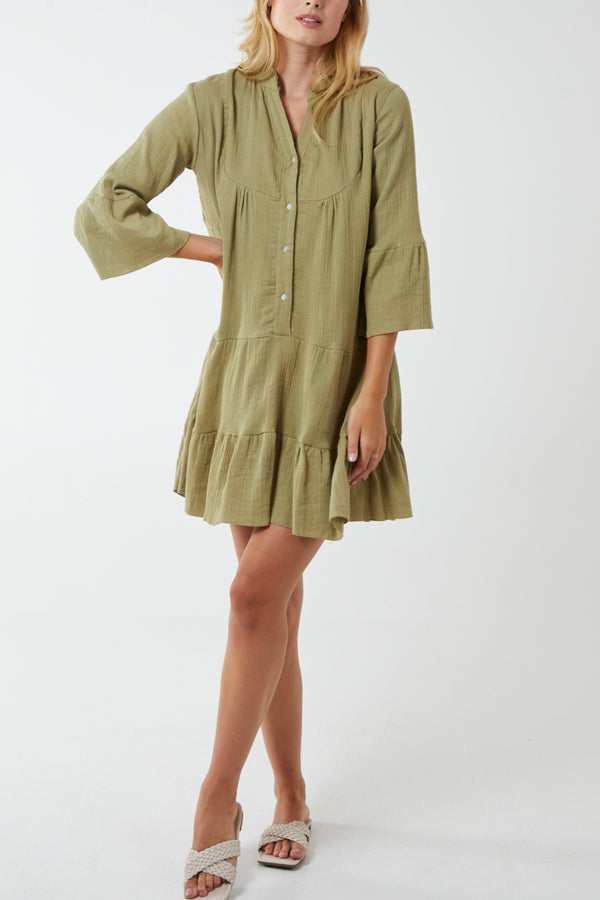 Qed London Oversized Smock Shirt Dress
