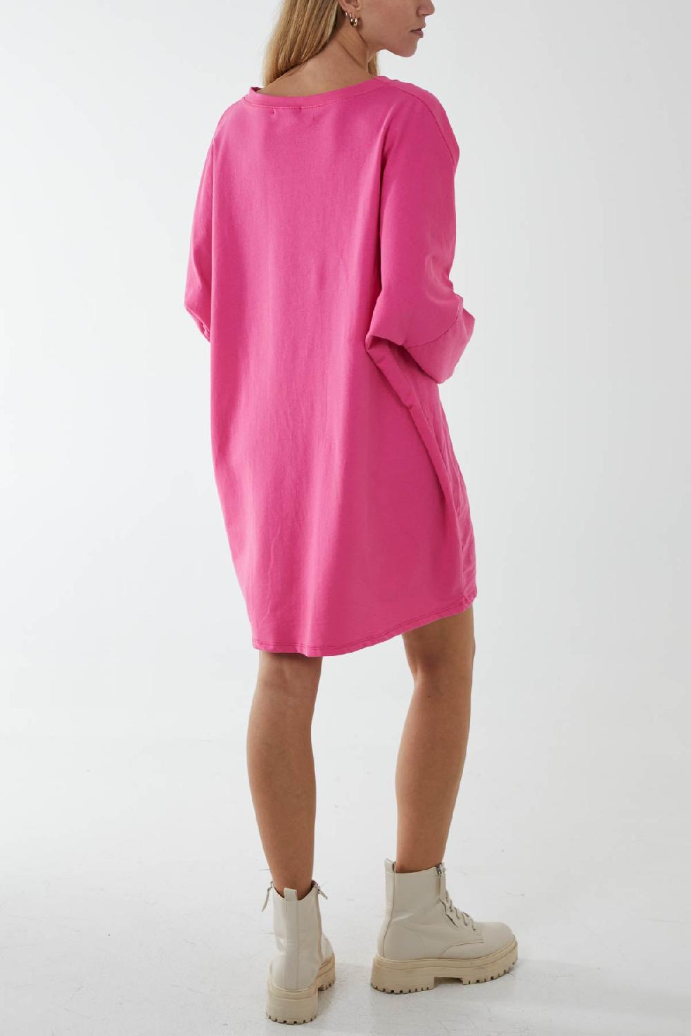 Qed London Oversized Sweat Shirt Mini Dress