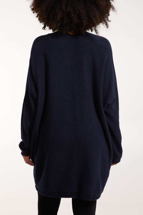 Qed London Oversized V-Neck Fine Knit Jumper